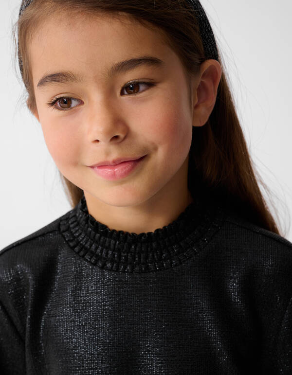 Metallisches Langarmoberteil Schwarz SHOEBY GIRLS