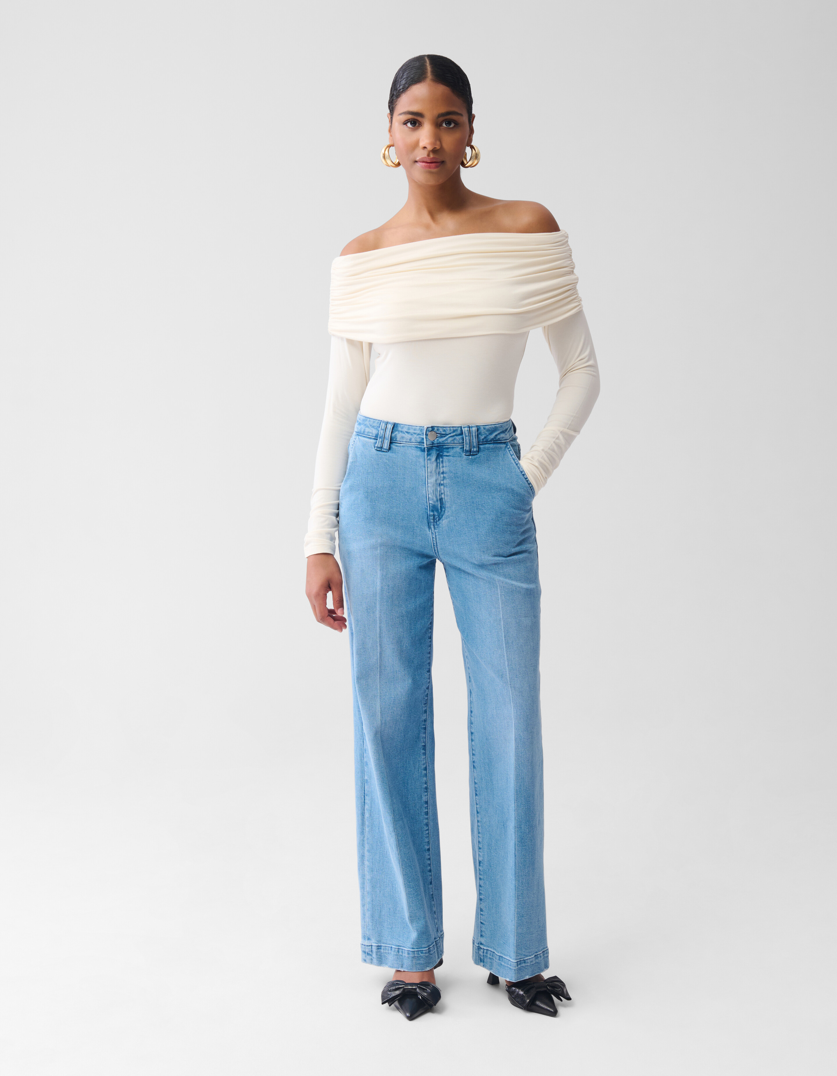 Schulterfreies Top Off White By Fred SHOEBY WOMEN