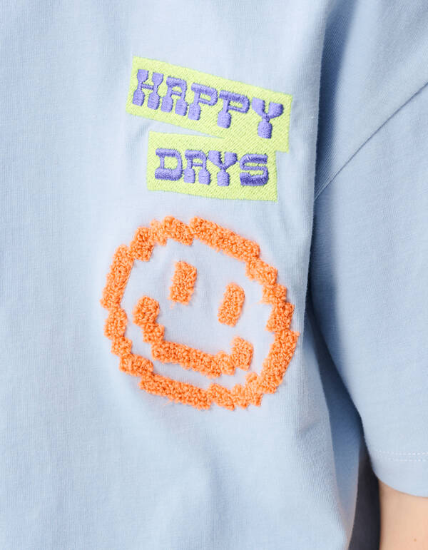 Smiley Artwork T-shirt Hellblau SHOEBY BOYS