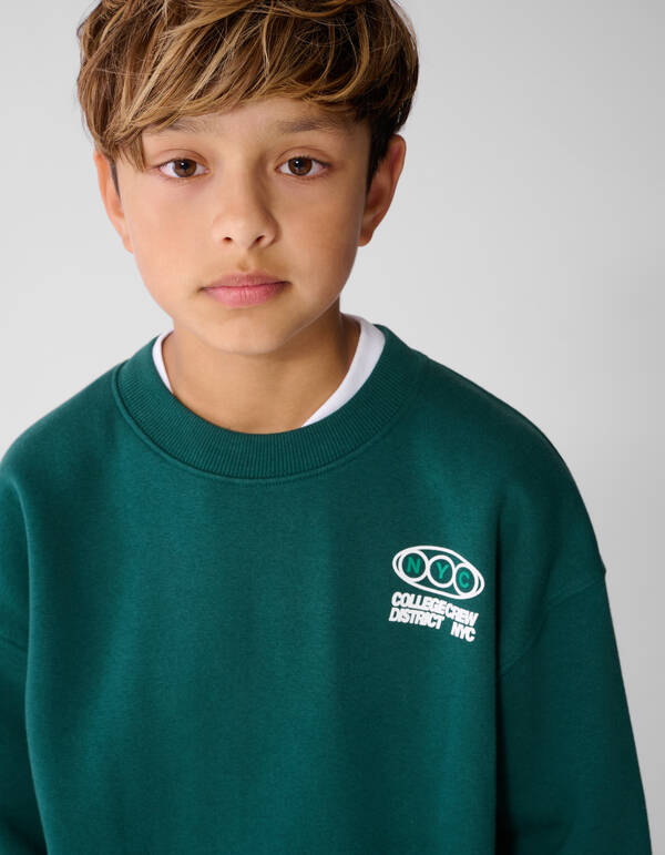 Oversized Fit Sweater Dunkelgr&uuml;n SHOEBY BOYS