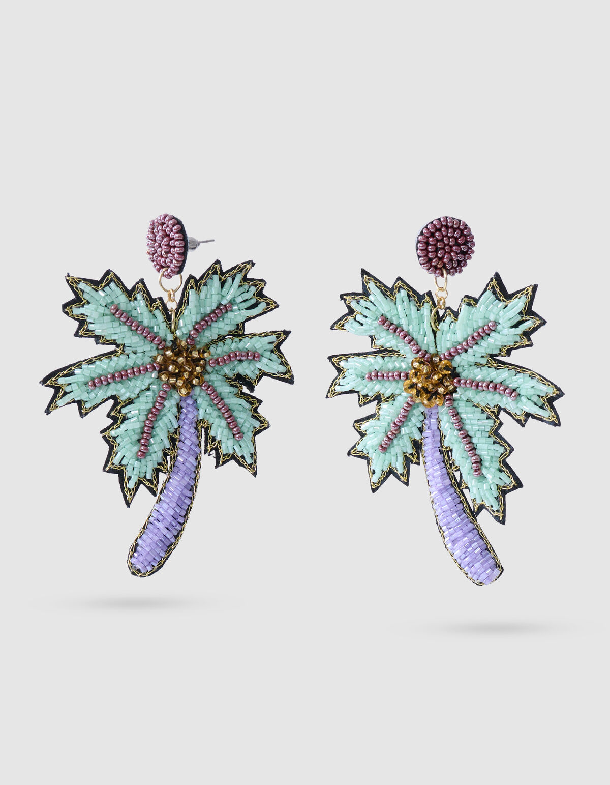Perlenohrringe Palme Hellviolett SHOEBY ACCESSOIRES