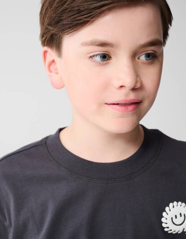 Smiley Sun Artwork T-shirt Dunkelgrau SHOEBY BOYS