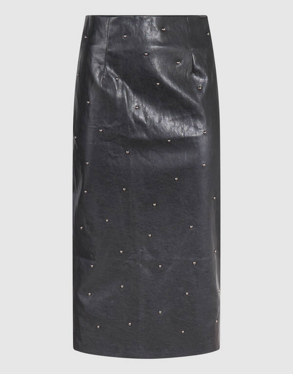 Maxirock Aus Veganleder Mit Nieten Schwarz By Miek SHOEBY WOMEN