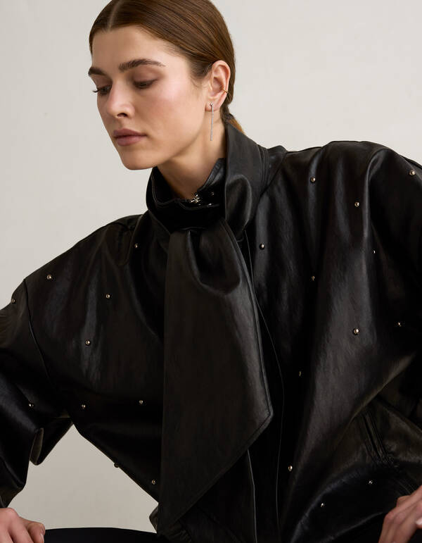 Bomberjack Aus Veganleder Mit Nieten Schwarz By Mi SHOEBY WOMEN