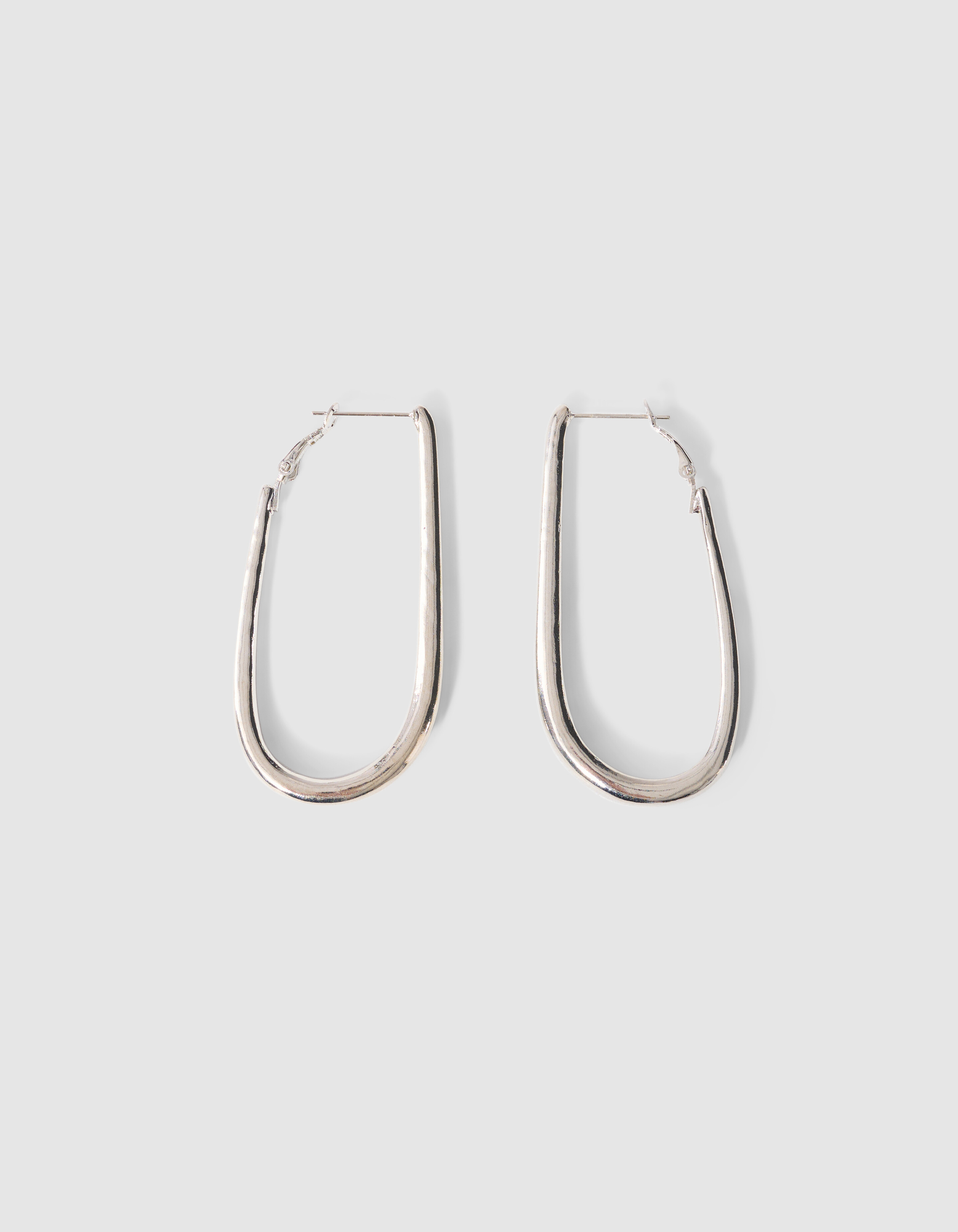 Rounded Square Ohrringe Silber SHOEBY ACCESSOIRES