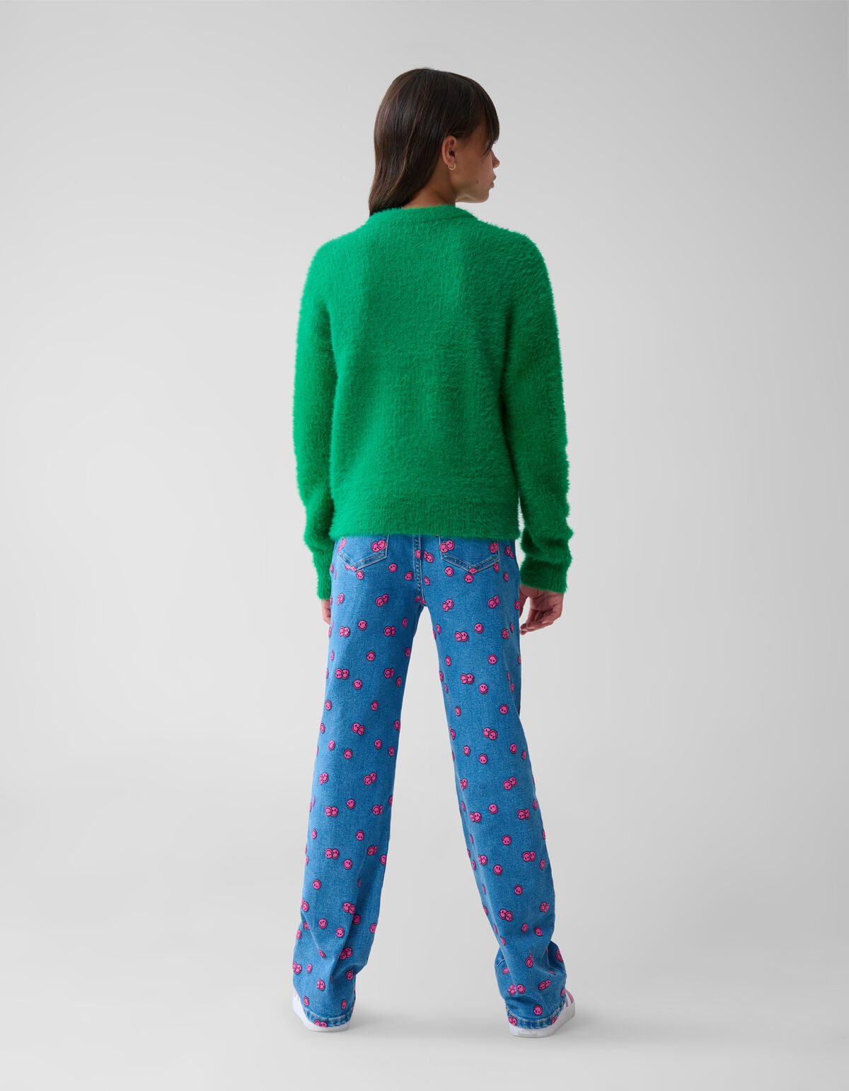 Haariger Strickpullover Gr&uuml;n SHOEBY GIRLS