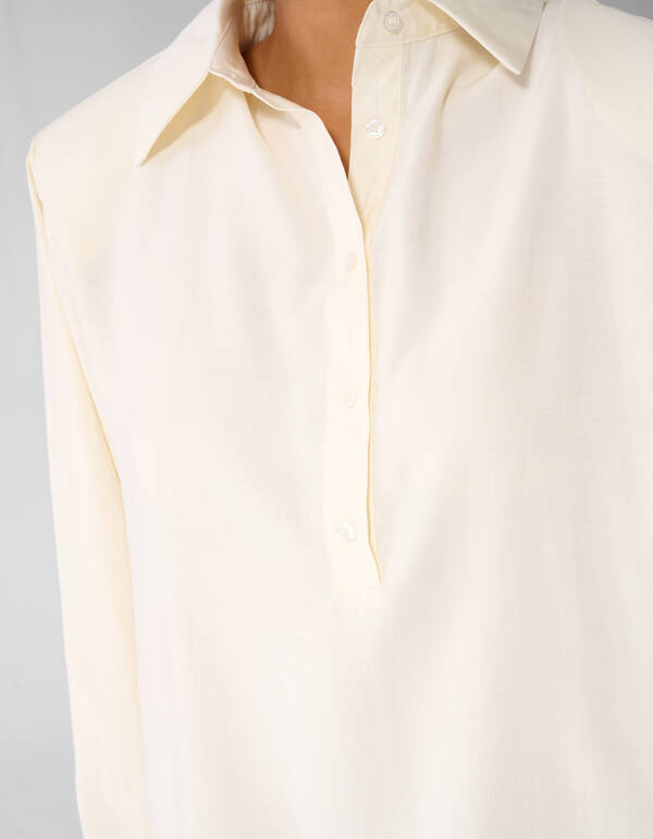 Soft Polo Bluse Ecru SHOEBY WOMEN
