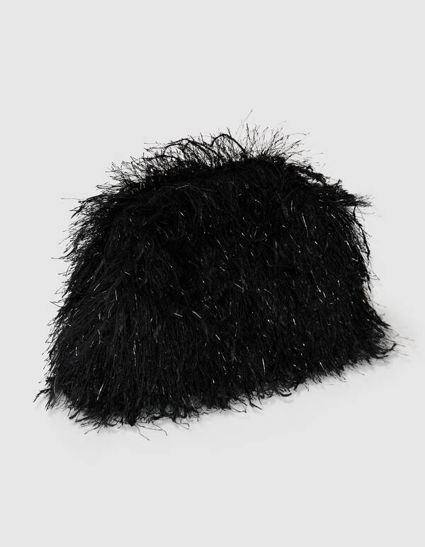 Feather Clutch Schwarz SHOEBY ACCESSOIRES