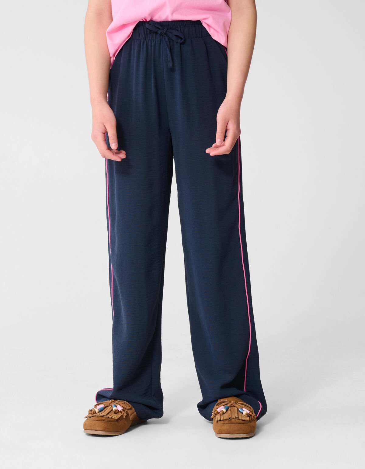 Piping Wide-Leg-Hose Dunkelblau SHOEBY GIRLS