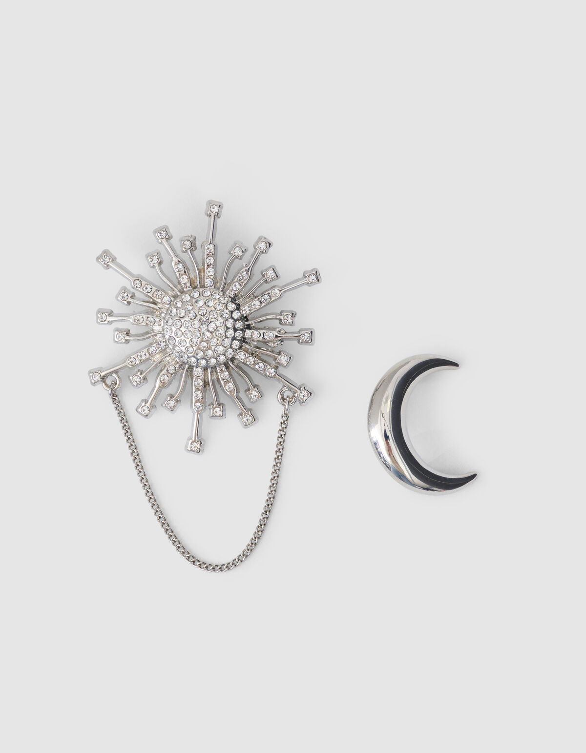 Broschenset &bdquo;Mond & Sonne&ldquo; aus Silber SHOEBY ACCESSOIRES