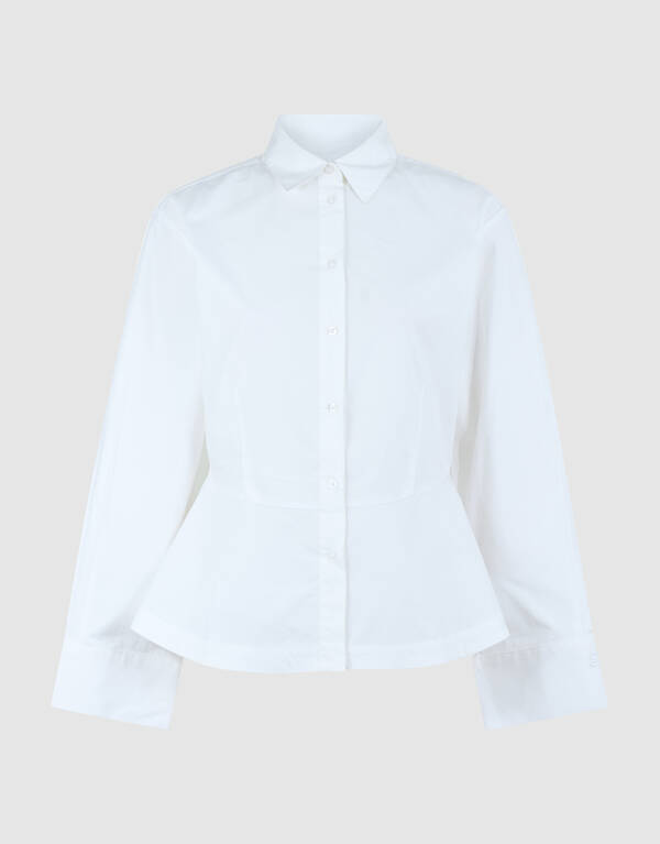 Peplum-Bluse Wei&szlig; SHOEBY WOMEN