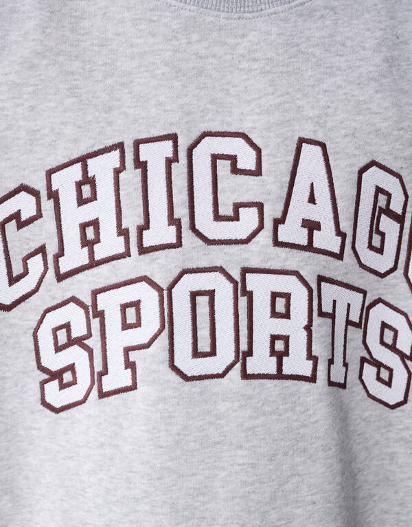 Chicago-Kunstdruck-Pullover, hellgrau SHOEBY BOYS