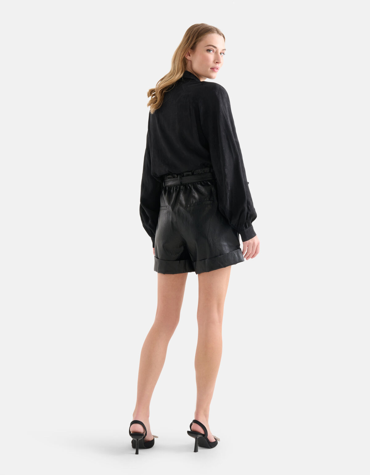 Entspannte Jacquard-Bluse Schwarz SHOEBY WOMEN