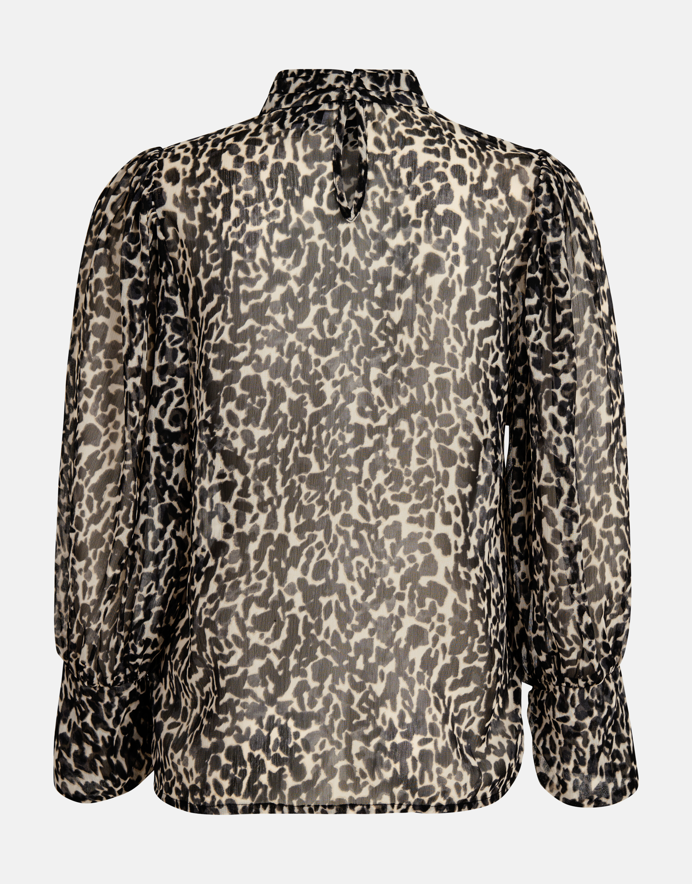 Chiffon Panterprint Blouse Zwart/Beige SHOEBY WOMEN
