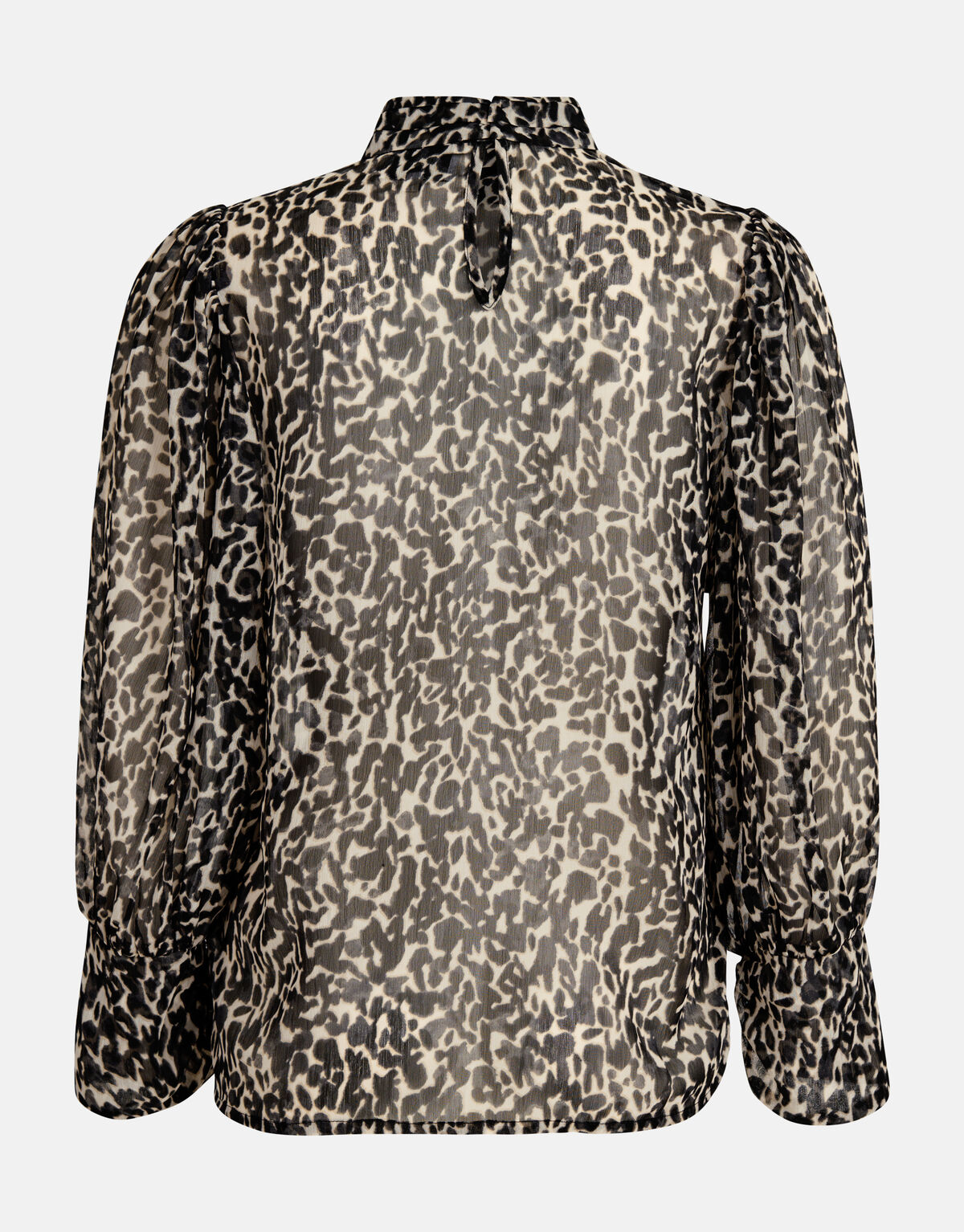 Chiffon Panther Print Bluse Schwarz/Beige SHOEBY WOMEN