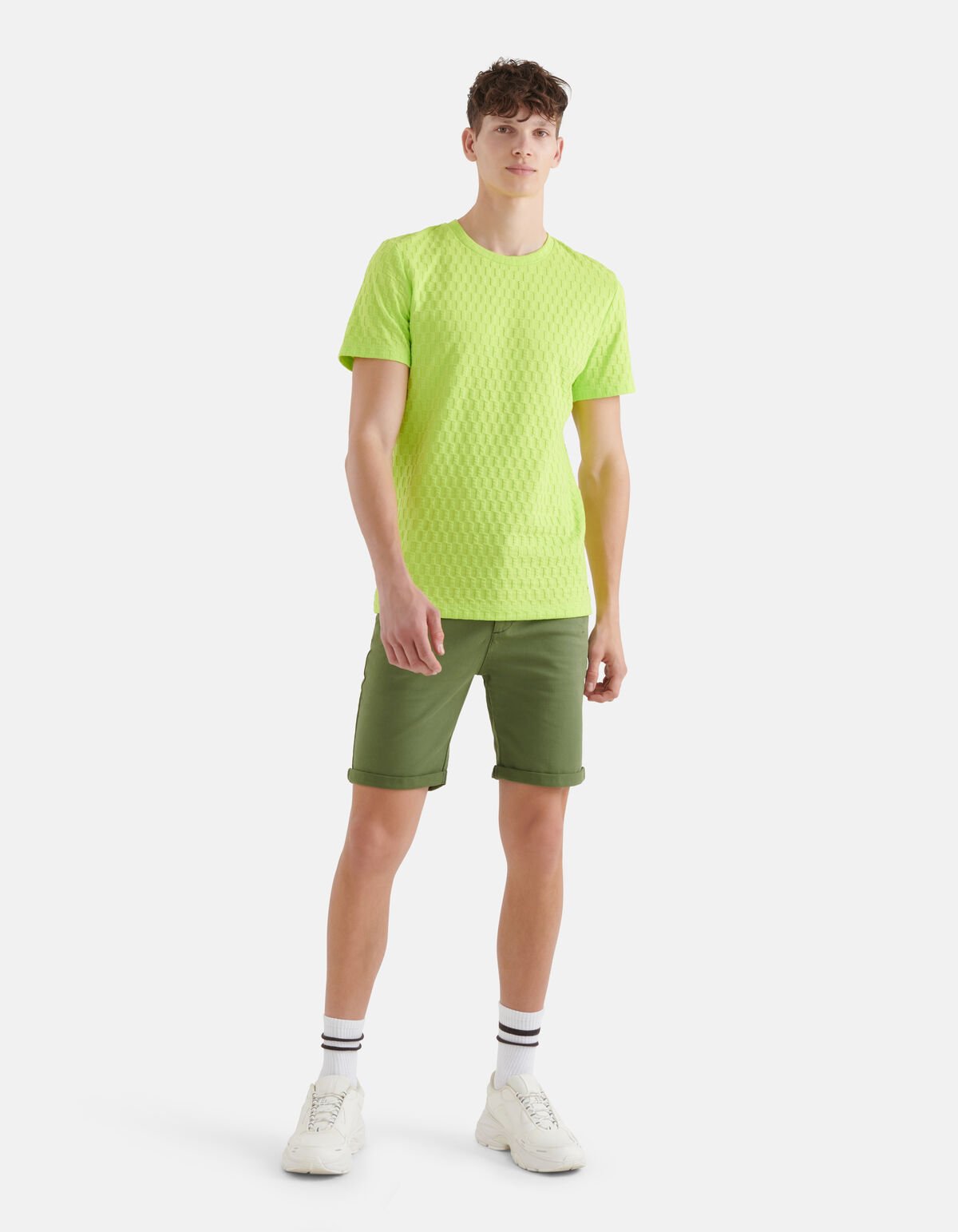 Jacquard-Streifen-T-Shirt Grün SHOEBY MEN