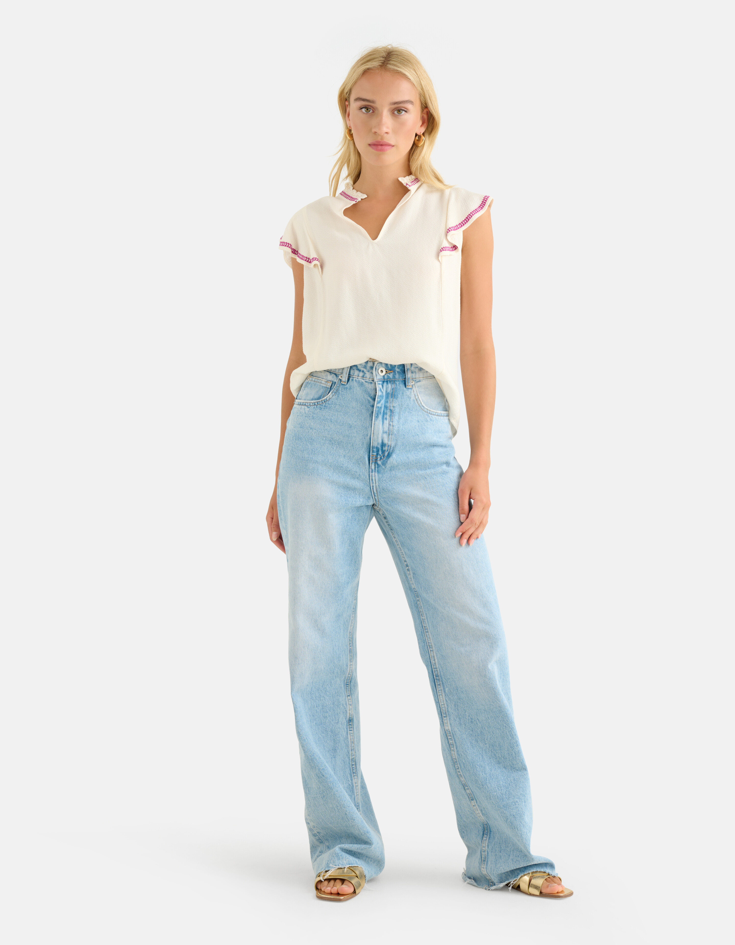 Besticktes Top Off White SHOEBY WOMEN