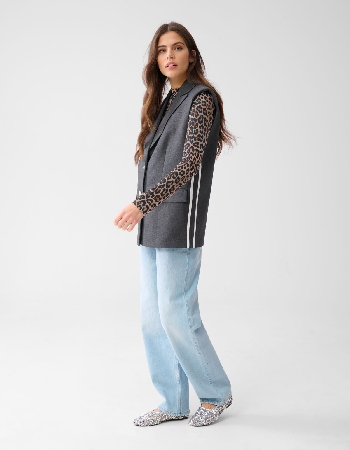 &Auml;rmelloses Sportliches Gilet Dunkelgrau SHOEBY WOMEN