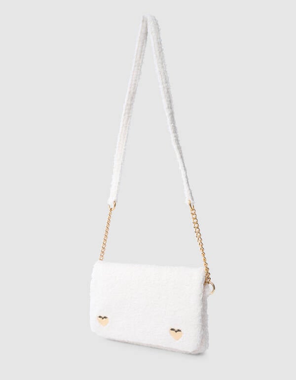 Teddy-Herztasche Off White SHOEBY ACCESSOIRES