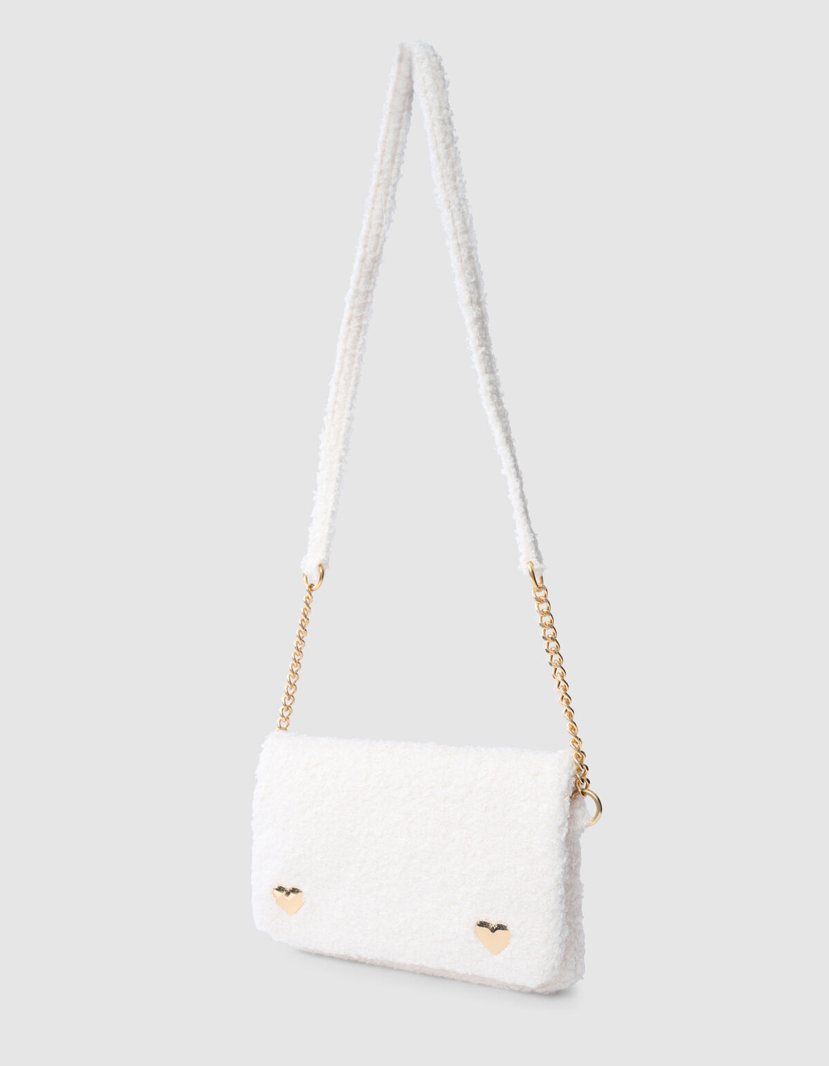Teddy-Herztasche Off White SHOEBY ACCESSOIRES