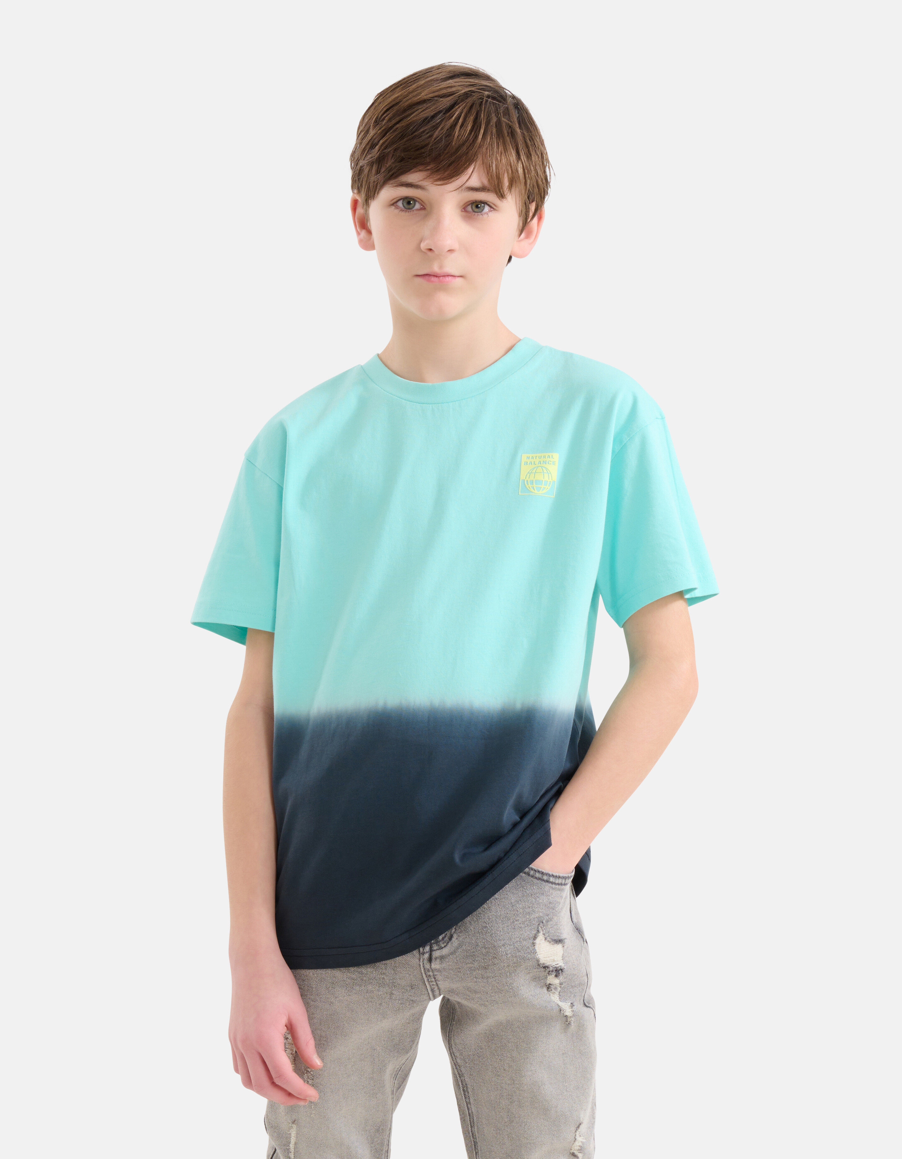 Dip Dye T-shirt Blauw SHOEBY BOYS