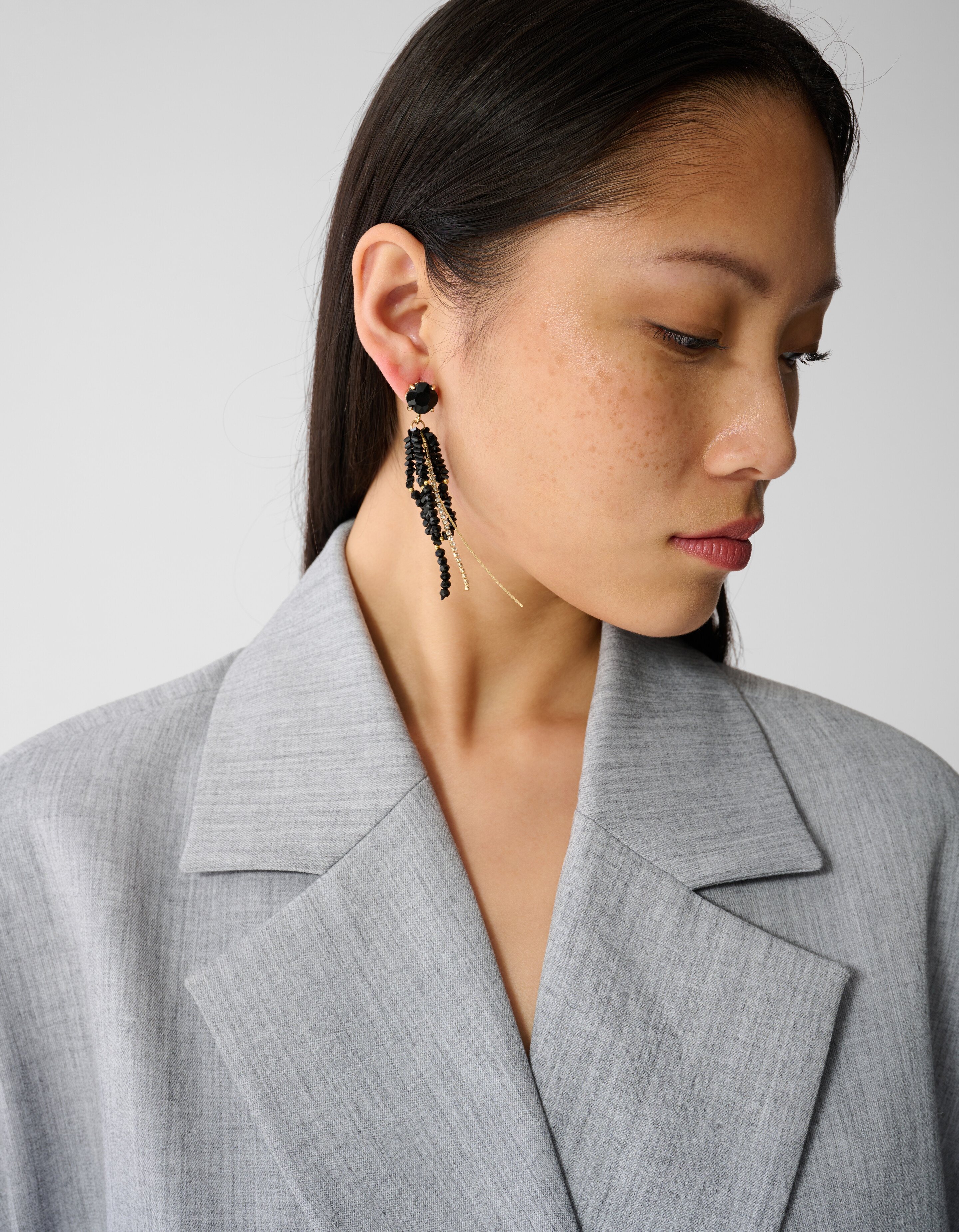 Schwarze Ohrringe mit Strassperlen SHOEBY ACCESSOIRES