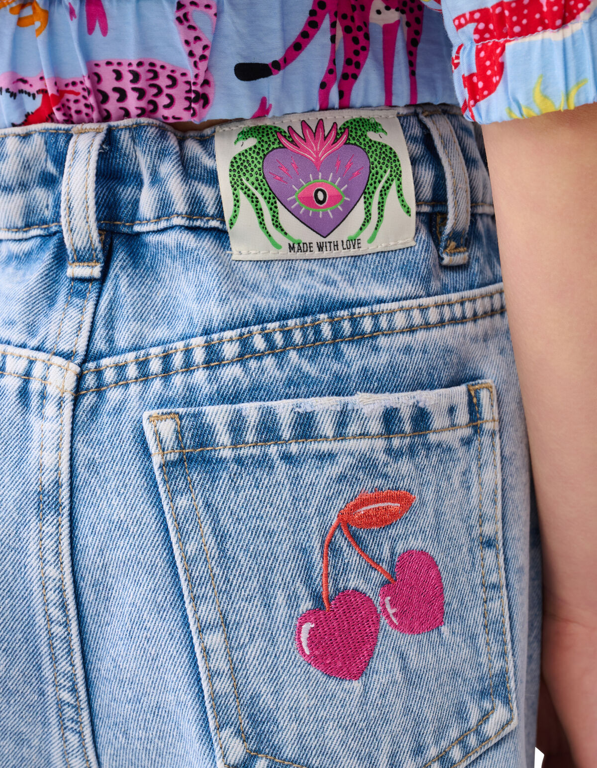 Stickerei Denim Short Blue By Lizzy SHOEBY GIRLS