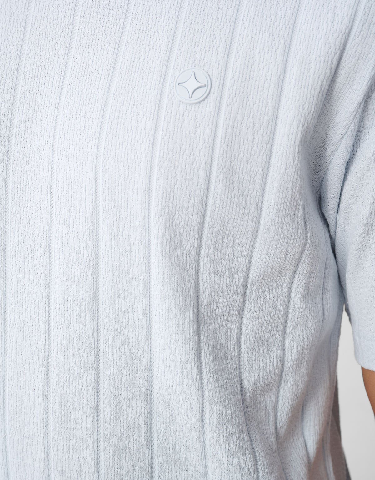 Struktur Stripe Artwork T-Shirt Hellblau SHOEBY MEN