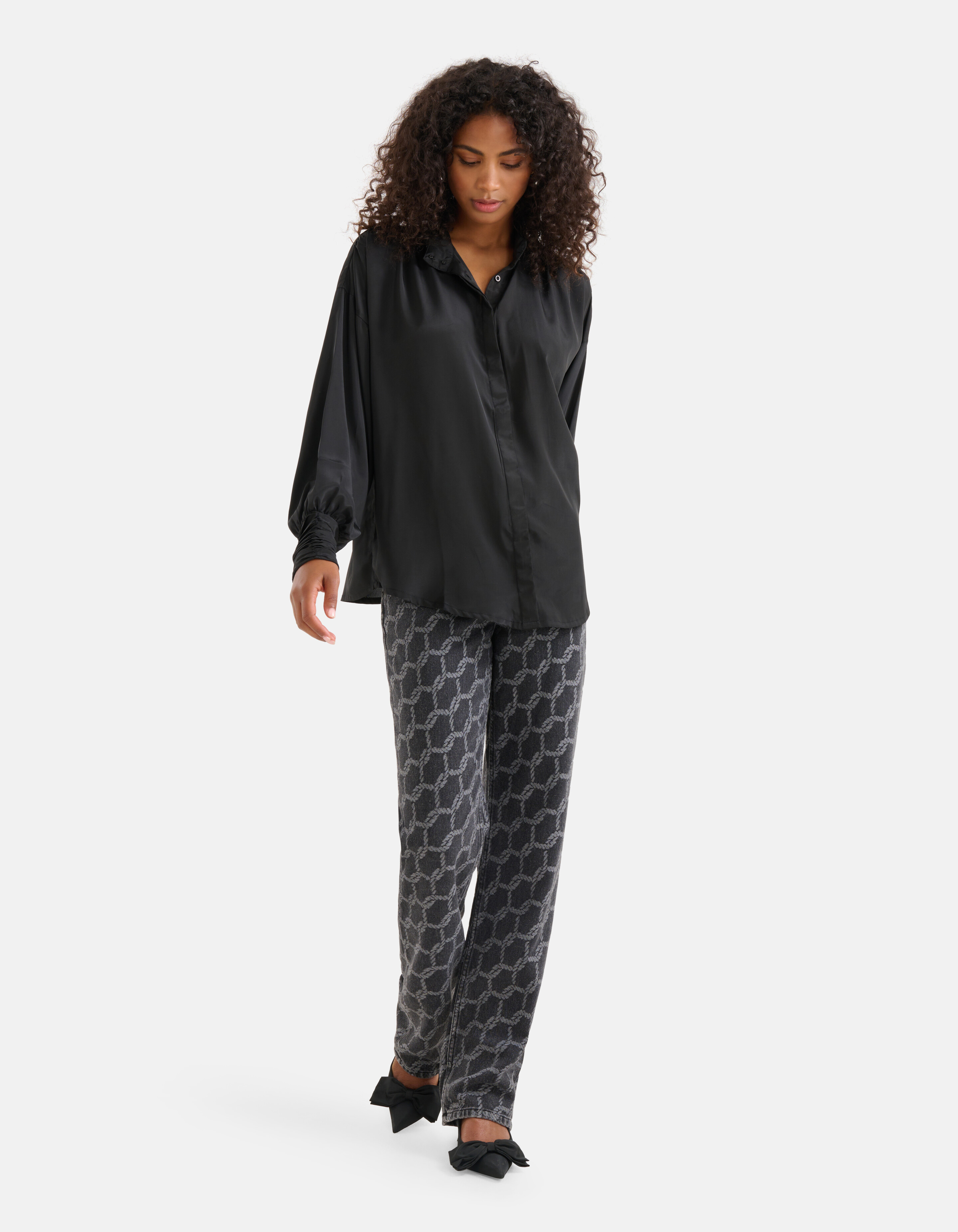 Satinbluse Schwarz SHOEBY WOMEN