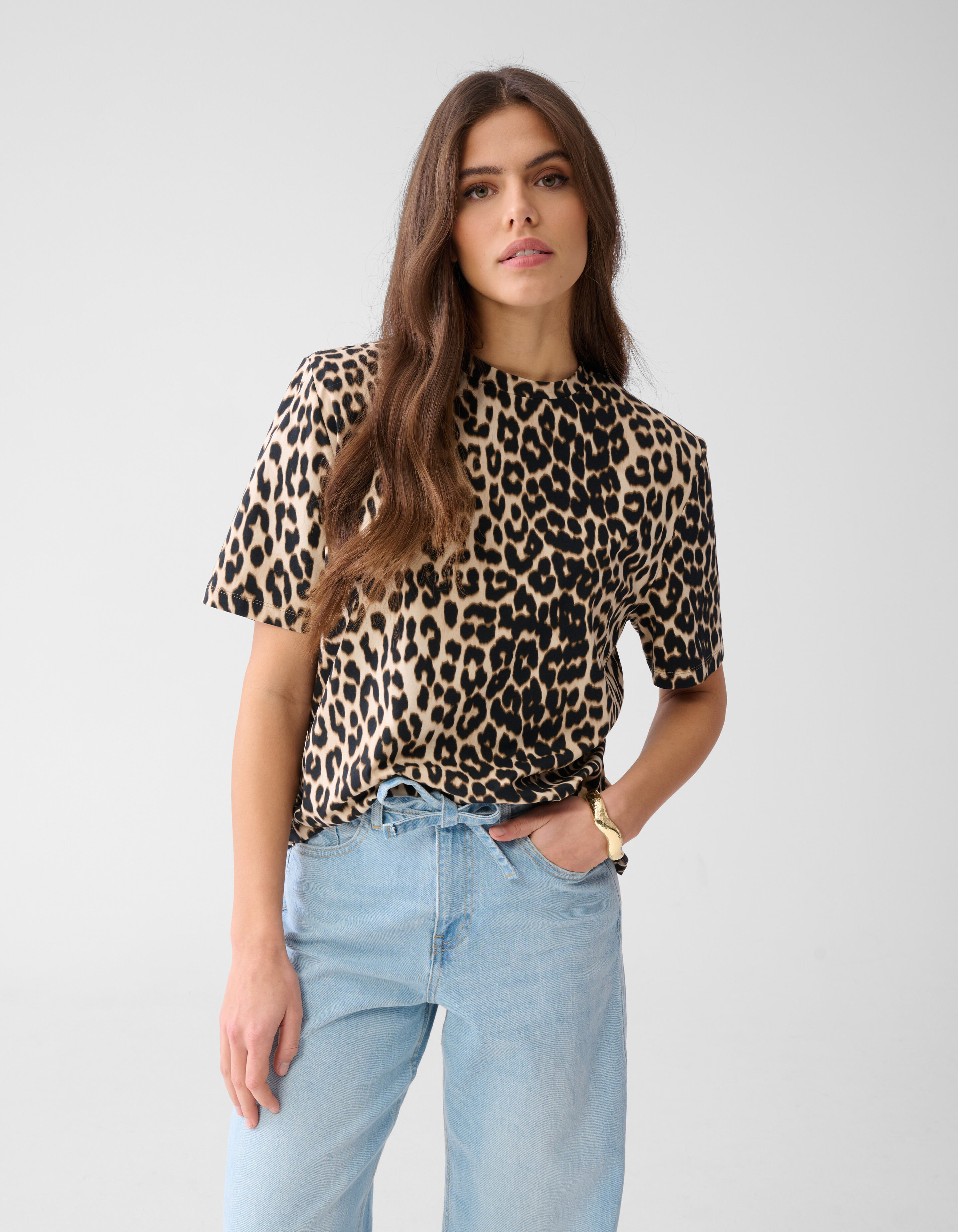 Gefüttertes Leopard-T-Shirt Braun SHOEBY WOMEN
