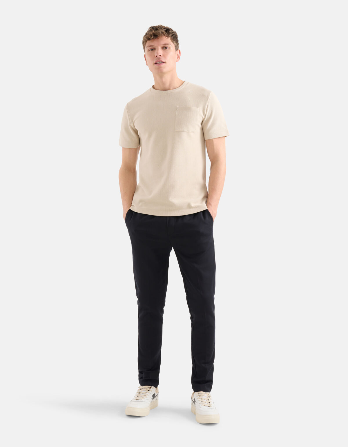 Textur-T-Shirt Beige SHOEBY MEN