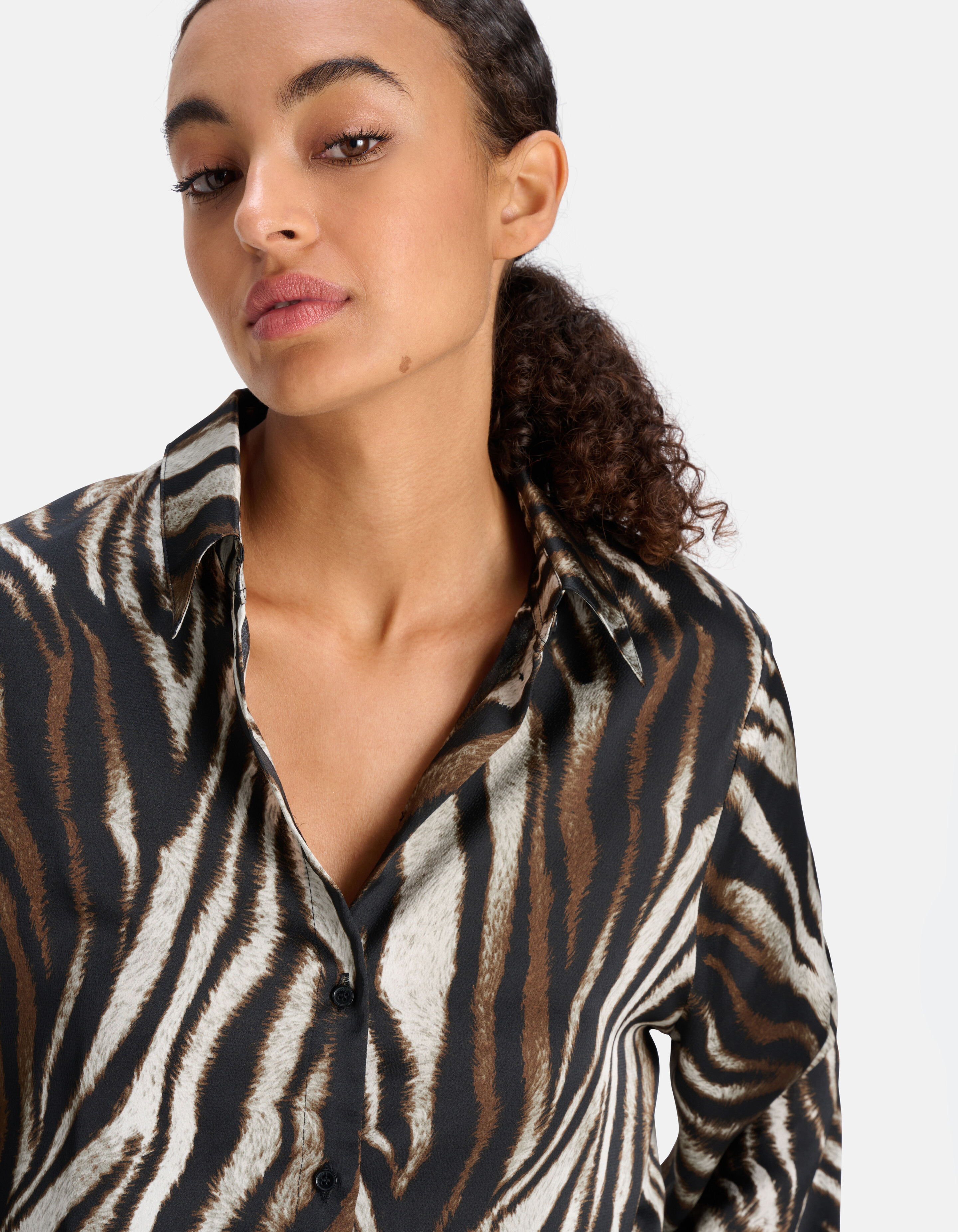 Tiger Print Bluse Braun SHOEBY WOMEN