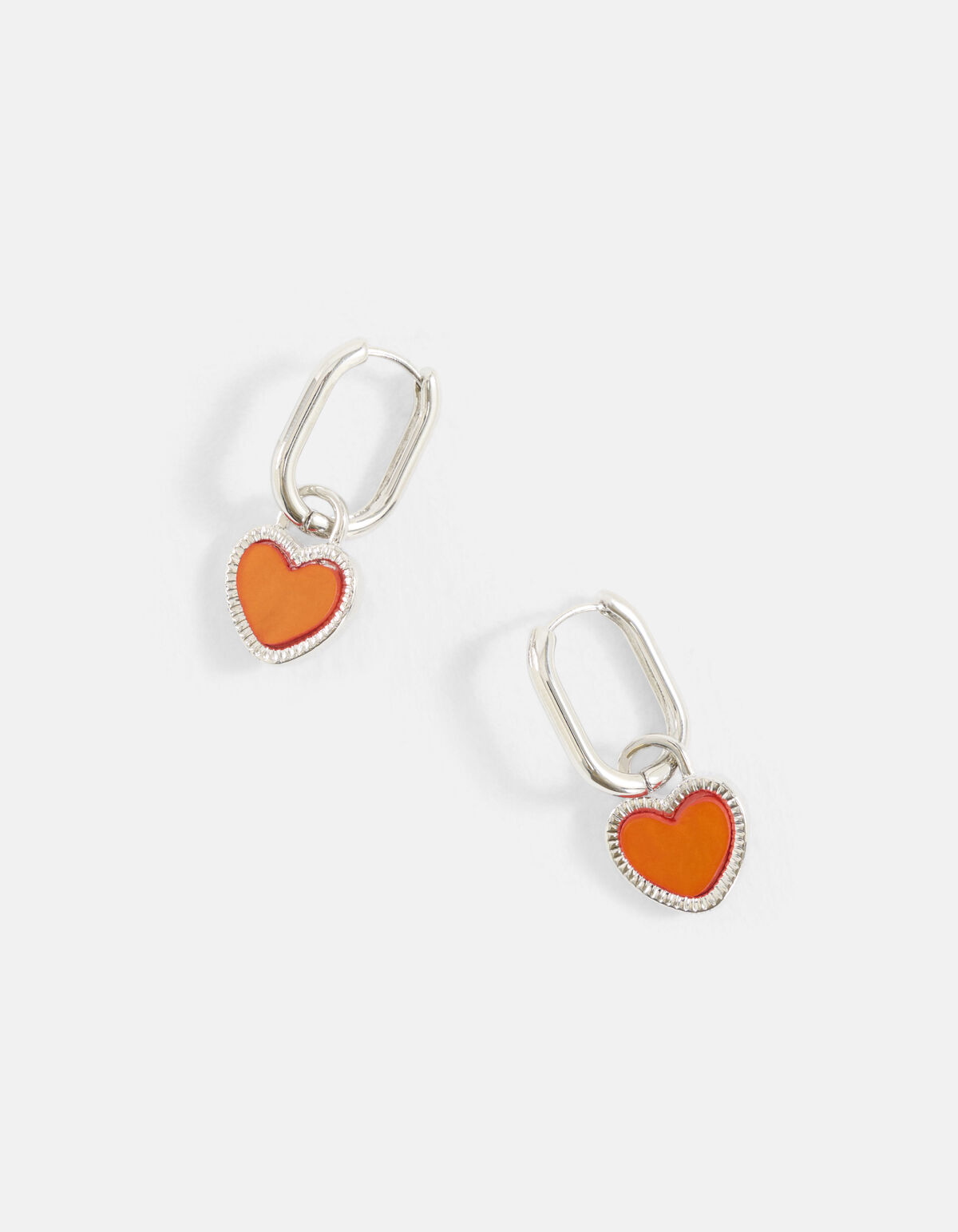 Two Colored Heart Oorbellen Zilver SHOEBY ACCESSOIRES