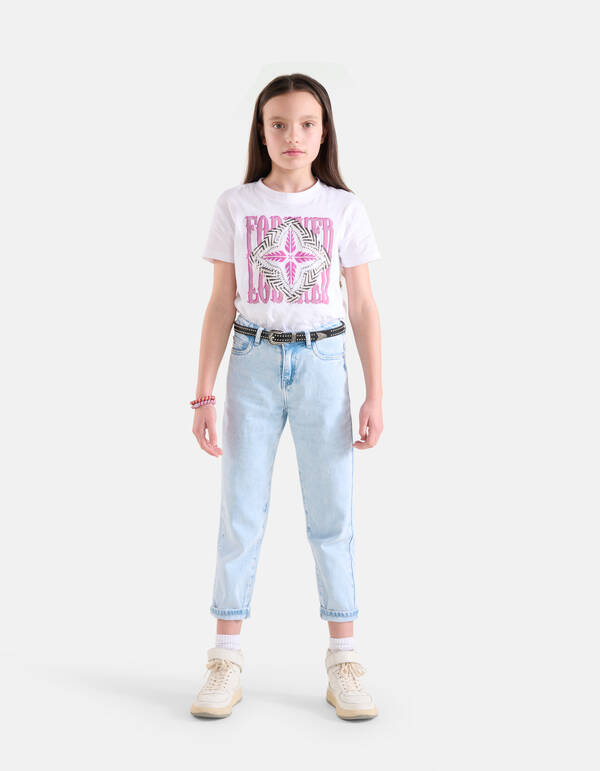 T-Shirt mit grafischem Aufdruck Weiß SHOEBY GIRLS