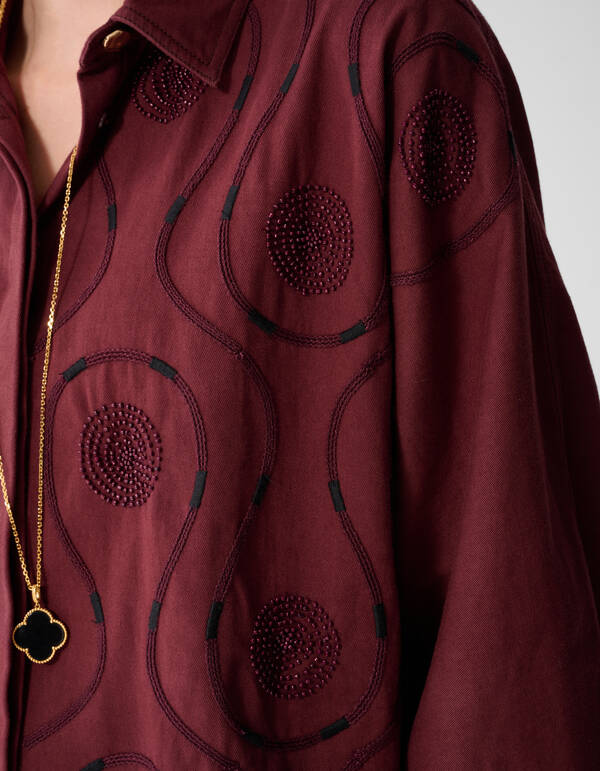 Bluse Mit Perlenstickerei Dunkelrot By Mieke SHOEBY WOMEN