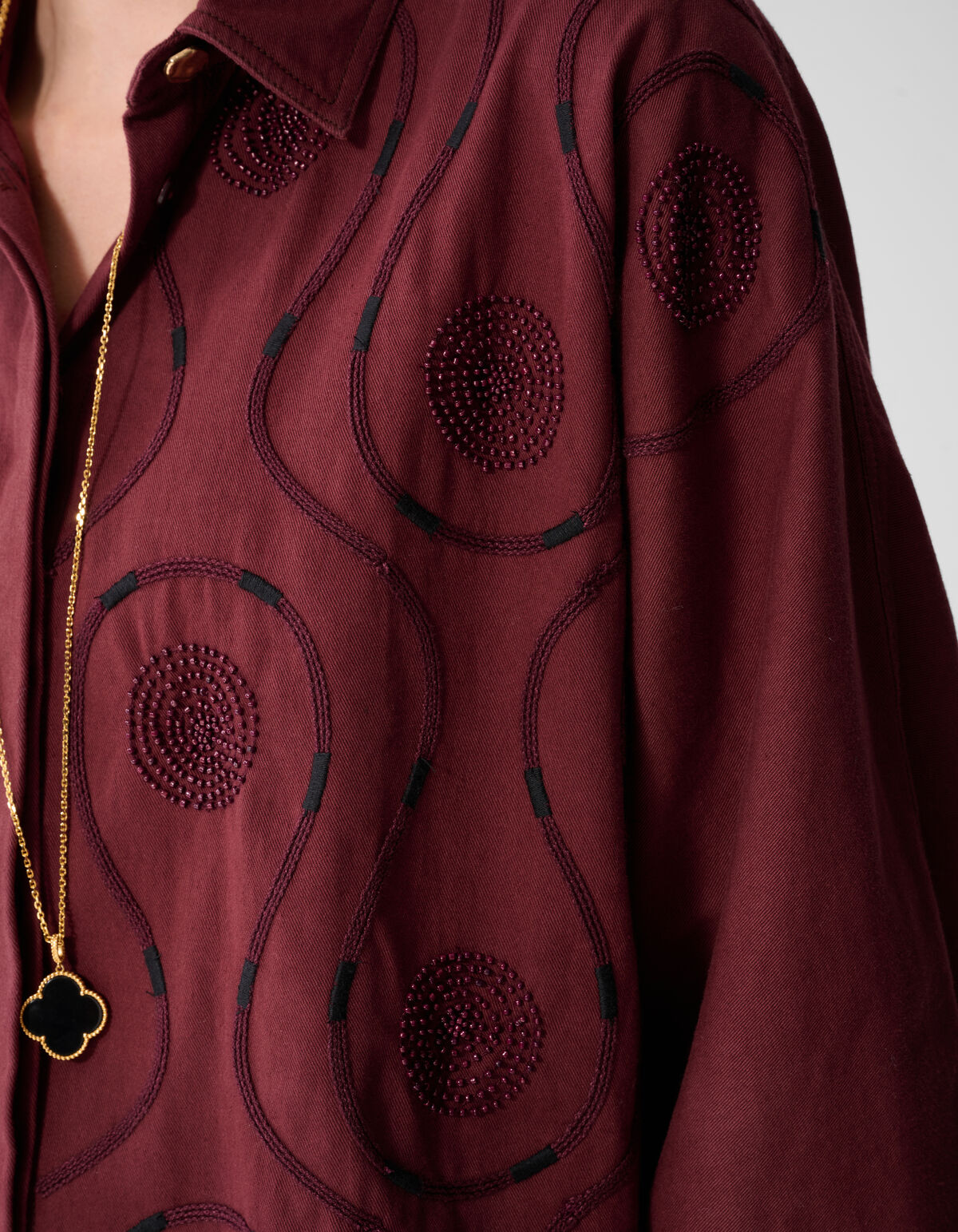 Bluse Mit Perlenstickerei Dunkelrot By Mieke SHOEBY WOMEN
