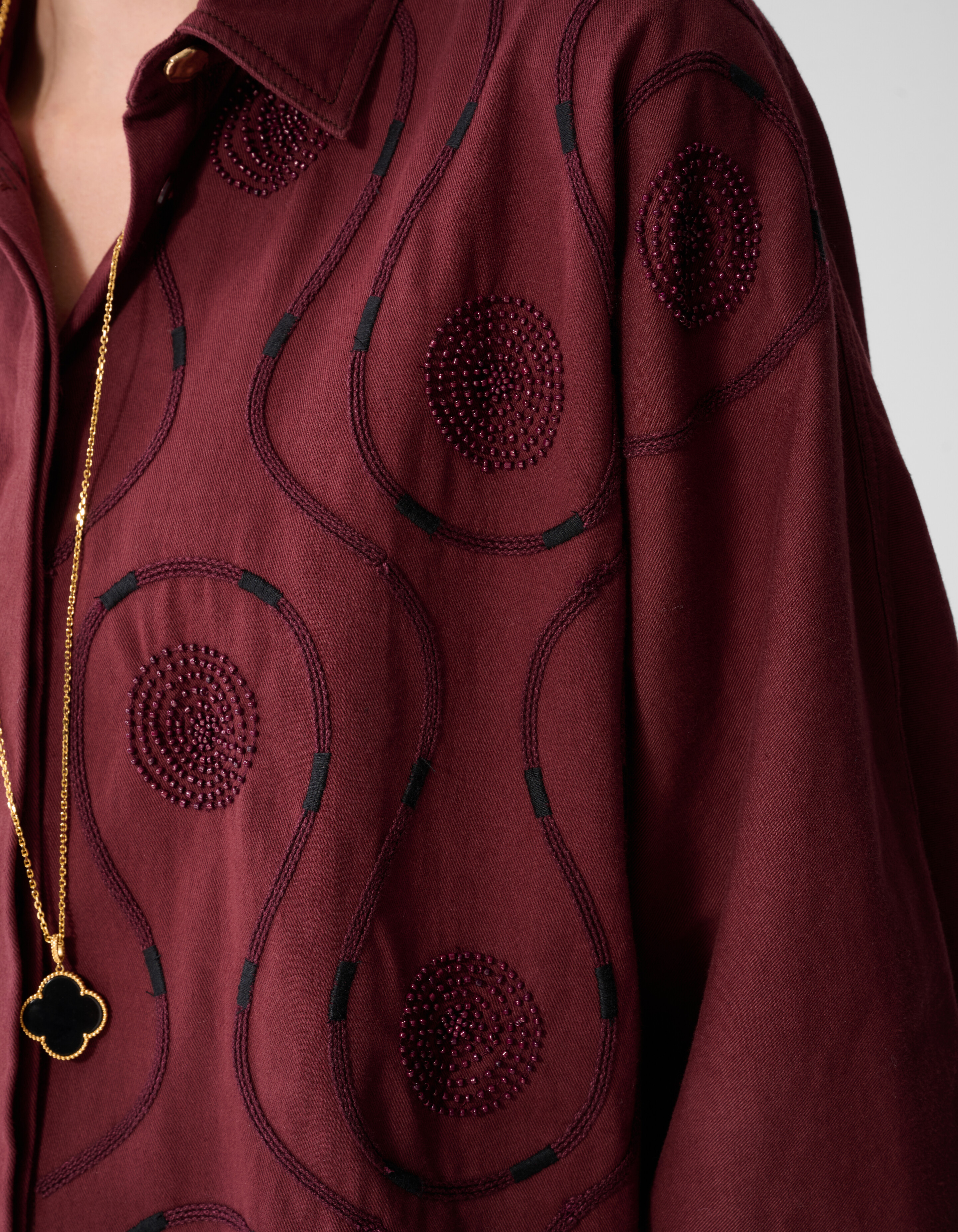 Bluse Mit Perlenstickerei Dunkelrot By Mieke SHOEBY WOMEN