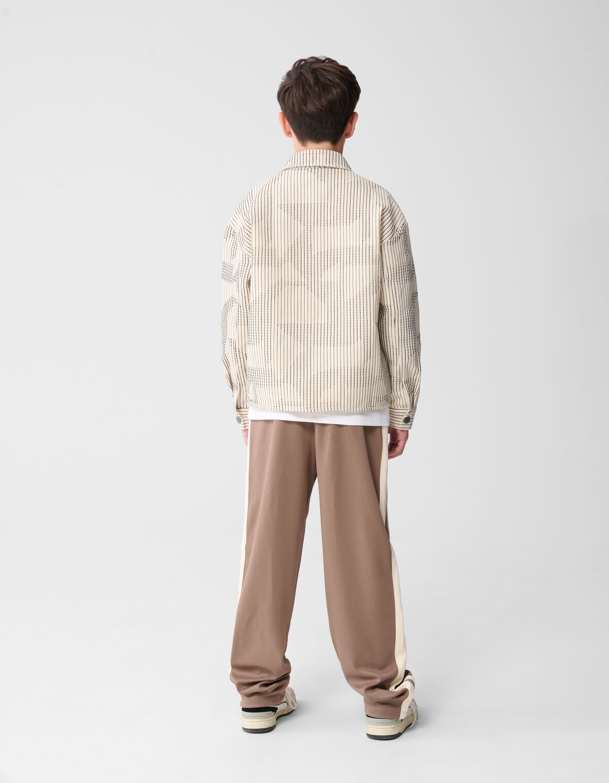 Sportieve Piqu&eacute; Wijde Pantalon Taupe SHOEBY BOYS