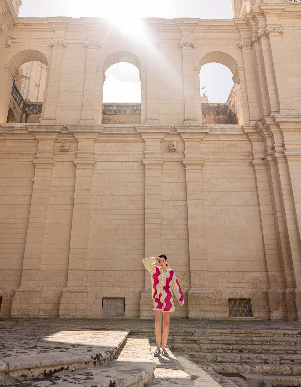 Crochet Blouse Gebroken Wit/Roze SHOEBY WOMEN