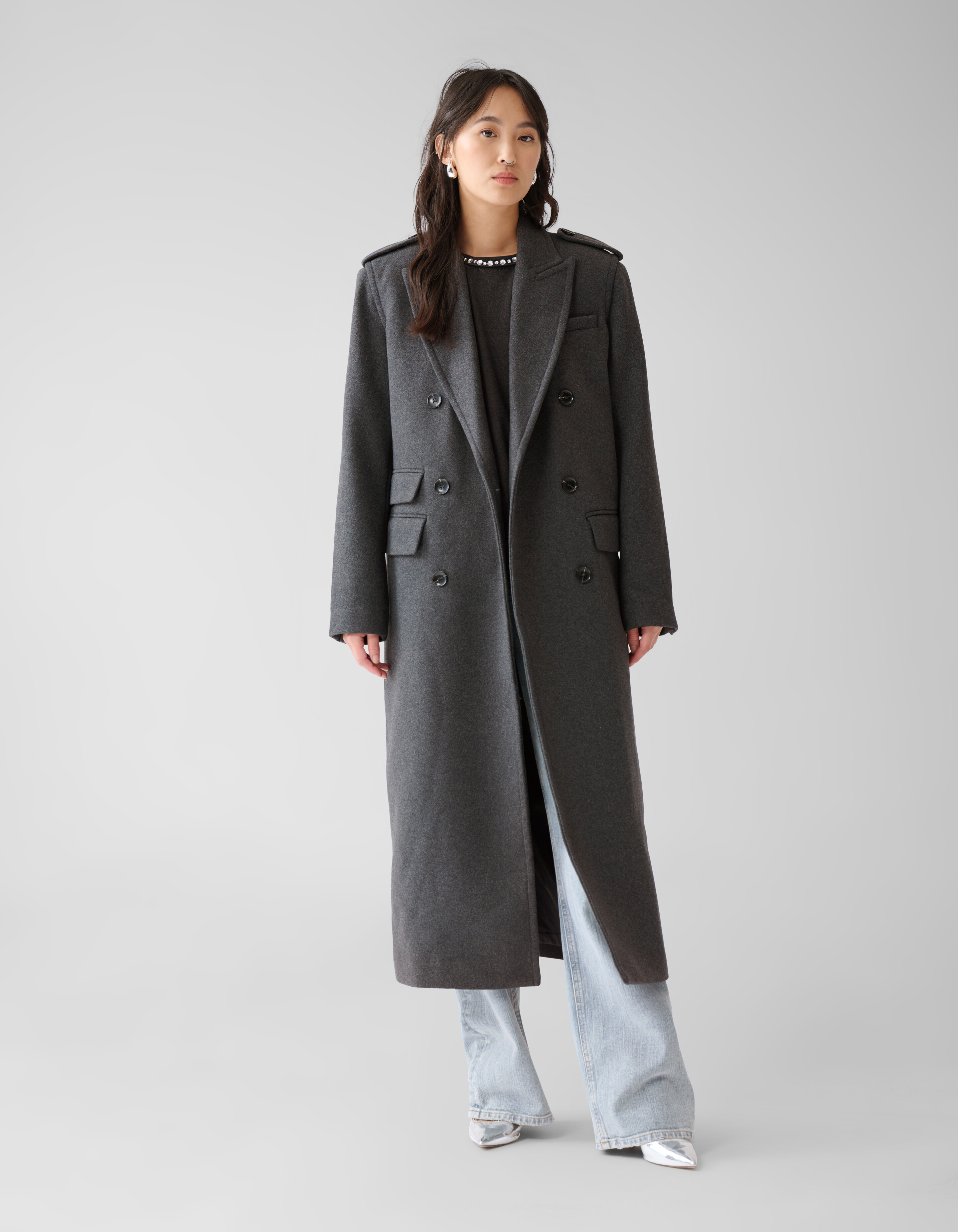 Lange Jacke Dunkelgrau von Fred SHOEBY WOMEN