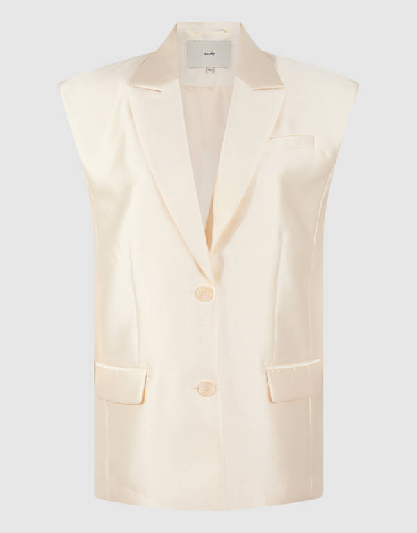 Oversized-Blazer ohne &Auml;rmel, gebrochenes Wei&szlig; SHOEBY WOMEN