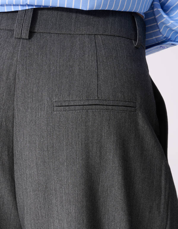 Pleated Flap Wide Leg Hose Grau SHOEBY WOMEN