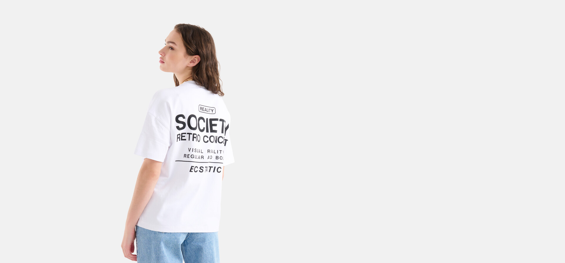 Society Artwork T-Shirt Weiß SHOEBY WOMEN