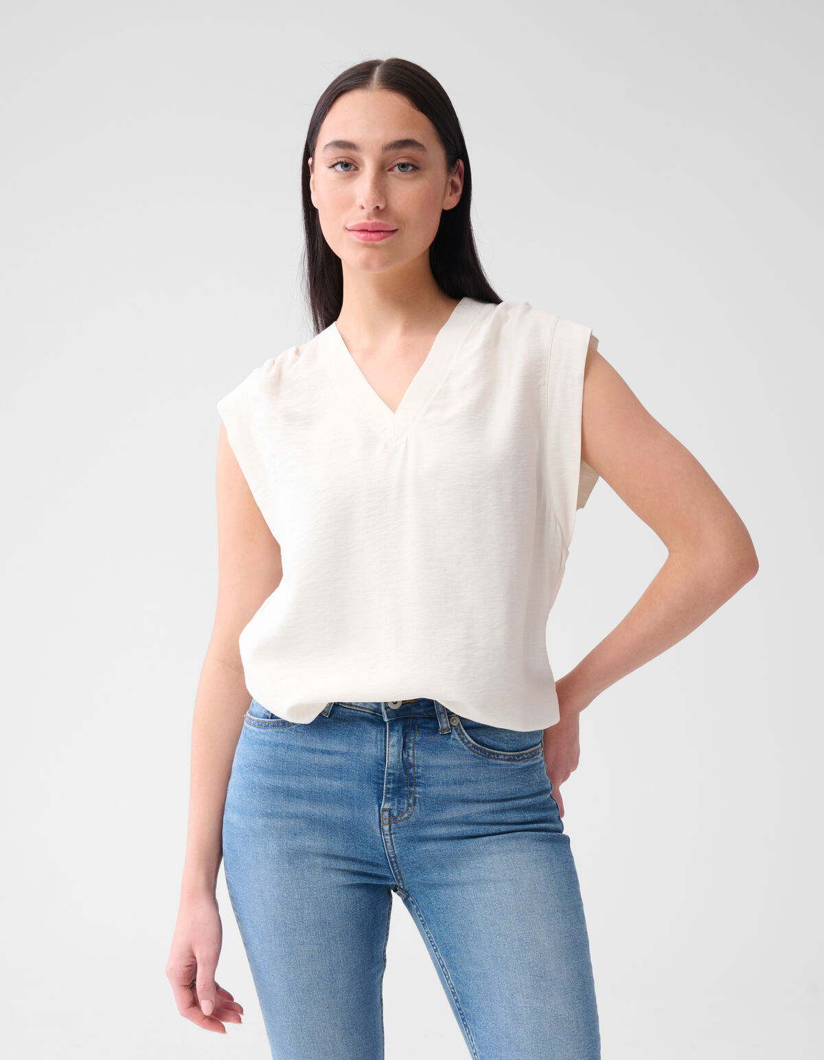 V-Ausschnitt Top Off White SHOEBY WOMEN