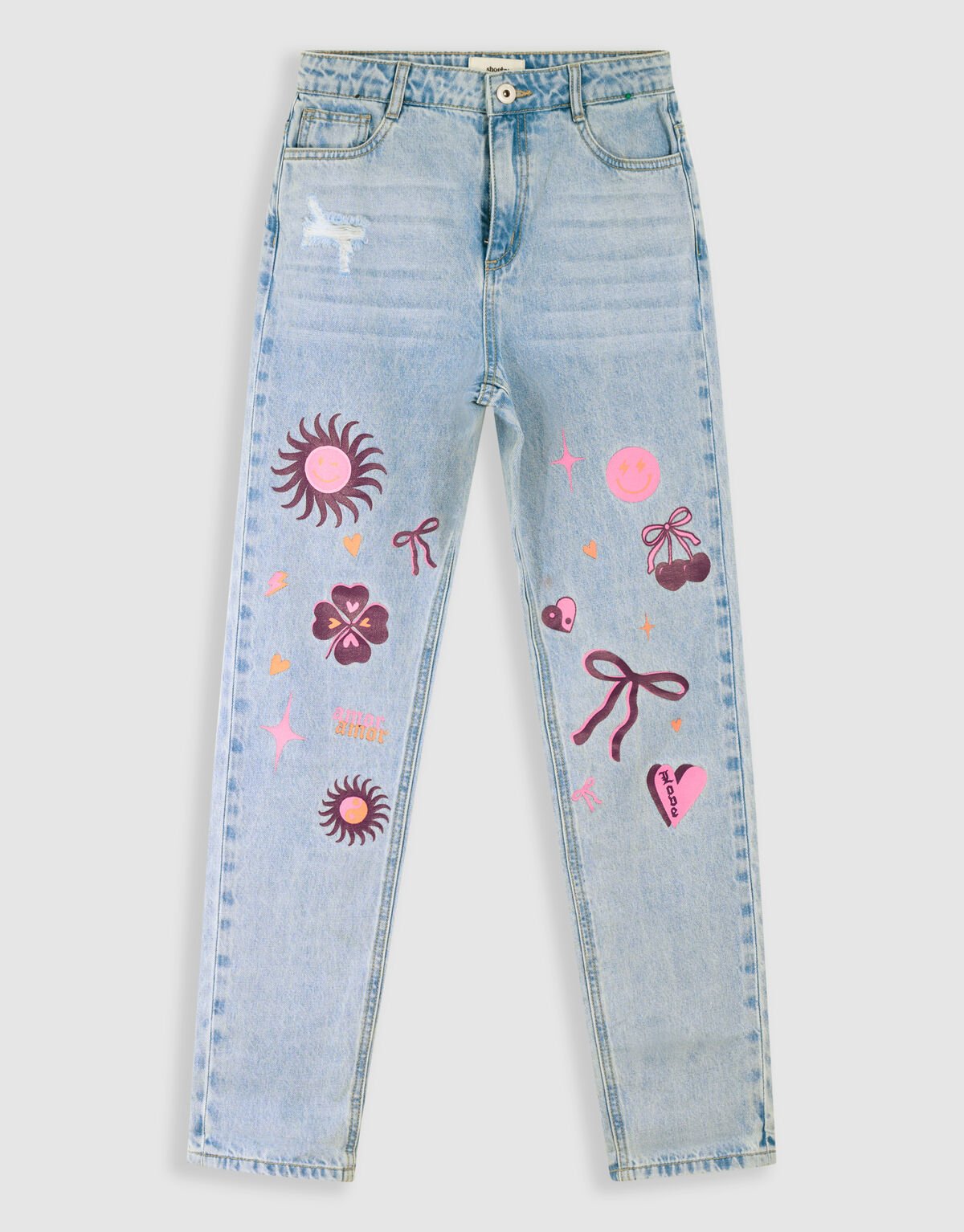 Fun Embroidery Denim gebleicht SHOEBY GIRLS
