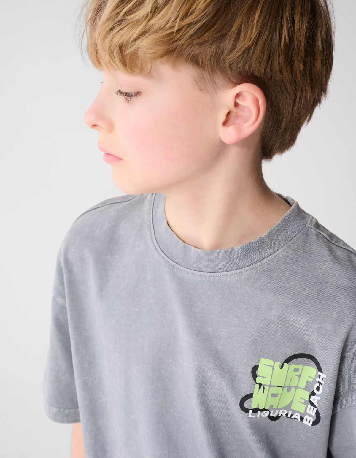 Surf Wave Artwork T-Shirt Grau SHOEBY BOYS