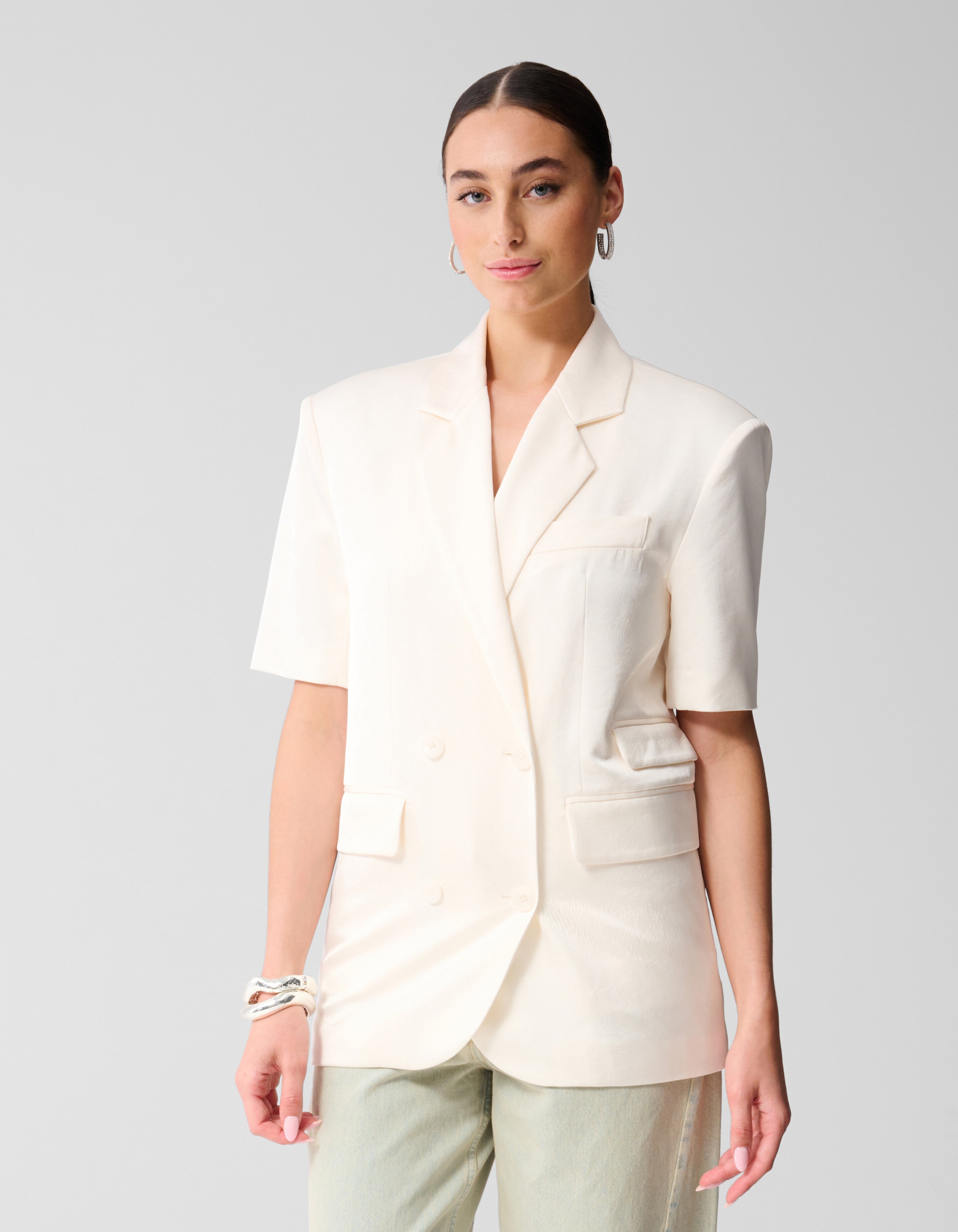 Kurzärmeliger Blazer Off White SHOEBY WOMEN