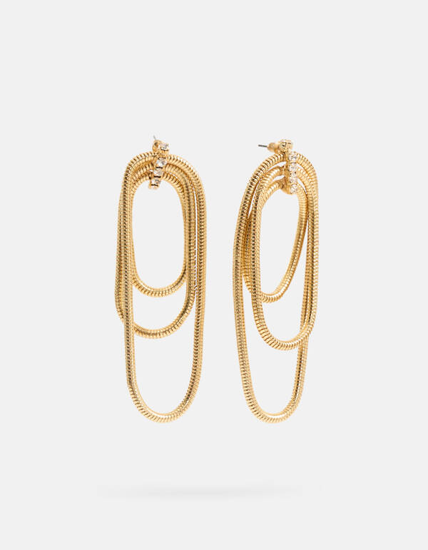 Schlangenketten-Ohrringe Gold SHOEBY ACCESSOIRES