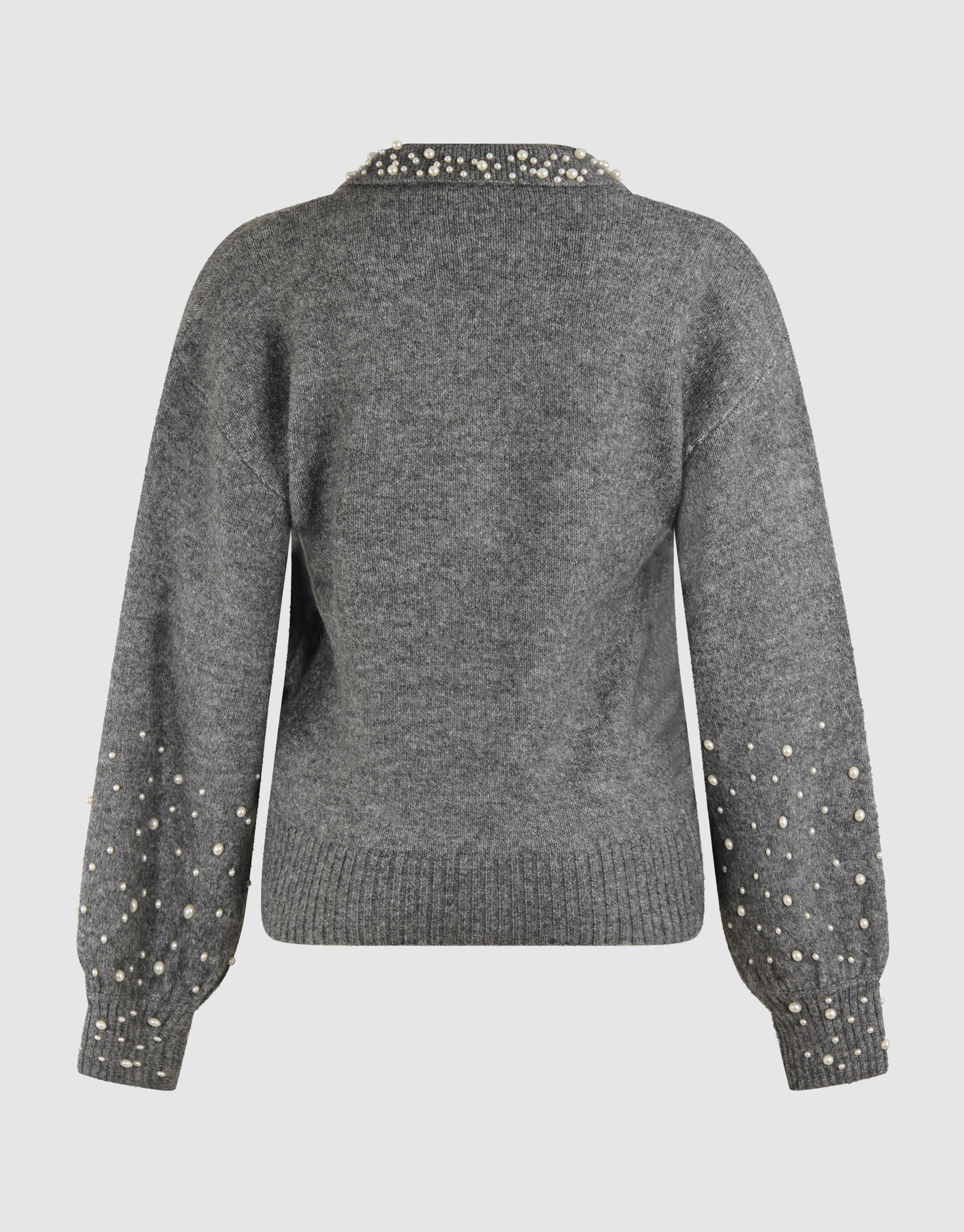 Perlenstrickpullover Grau SHOEBY WOMEN