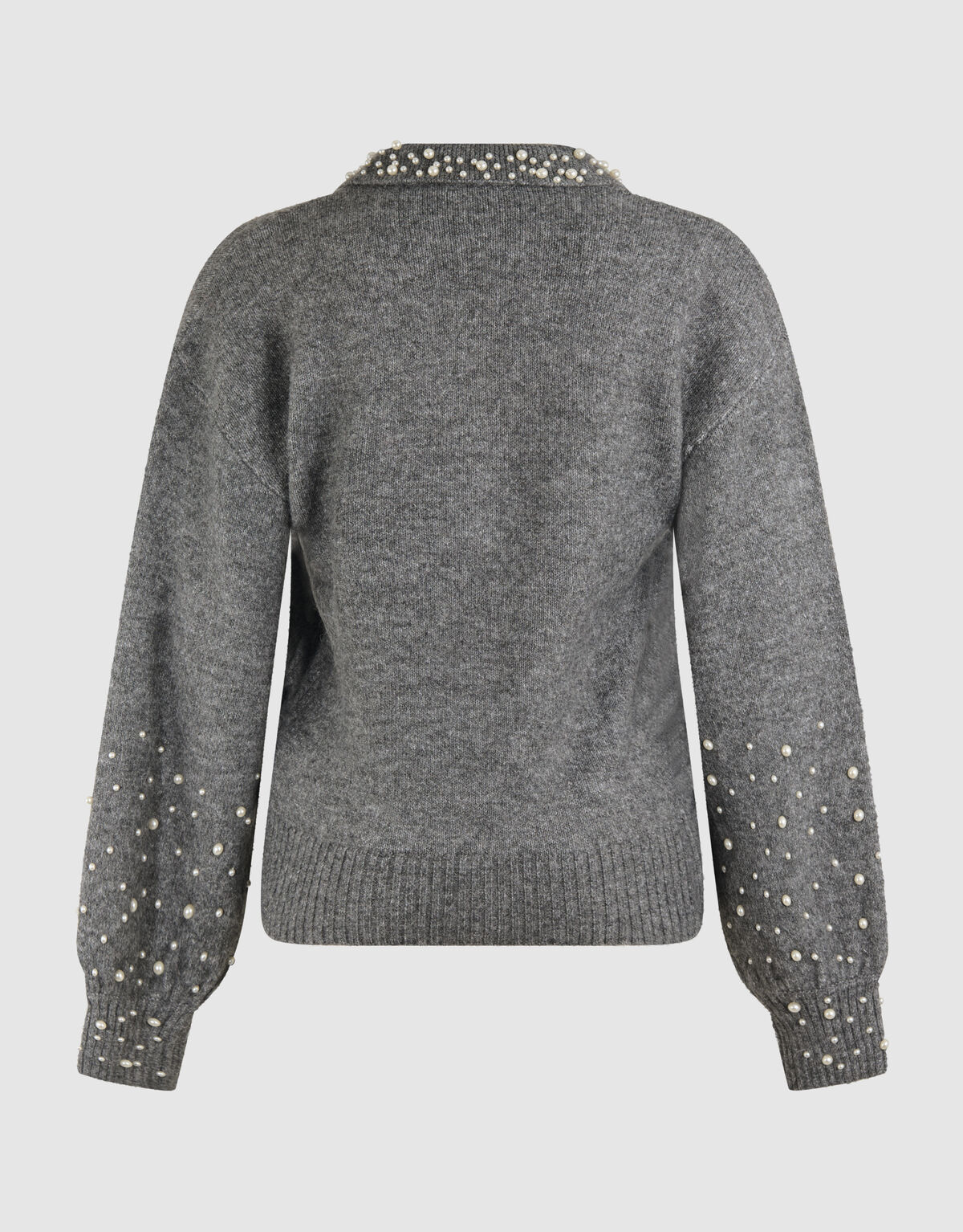 Perlenstrickpullover Grau SHOEBY WOMEN